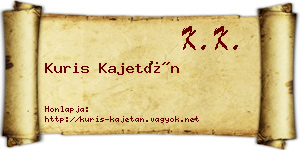 Kuris Kajetán névjegykártya